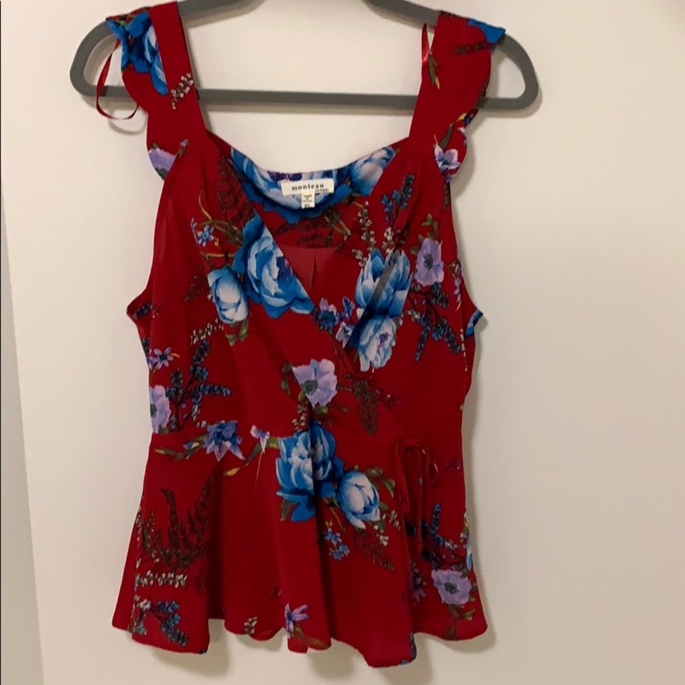 Monteau tank wrap blouse